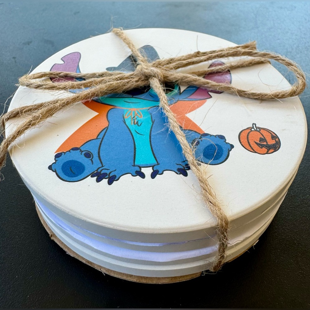 Disney Stitch 4 Assorted Drink Coasters Halloween
